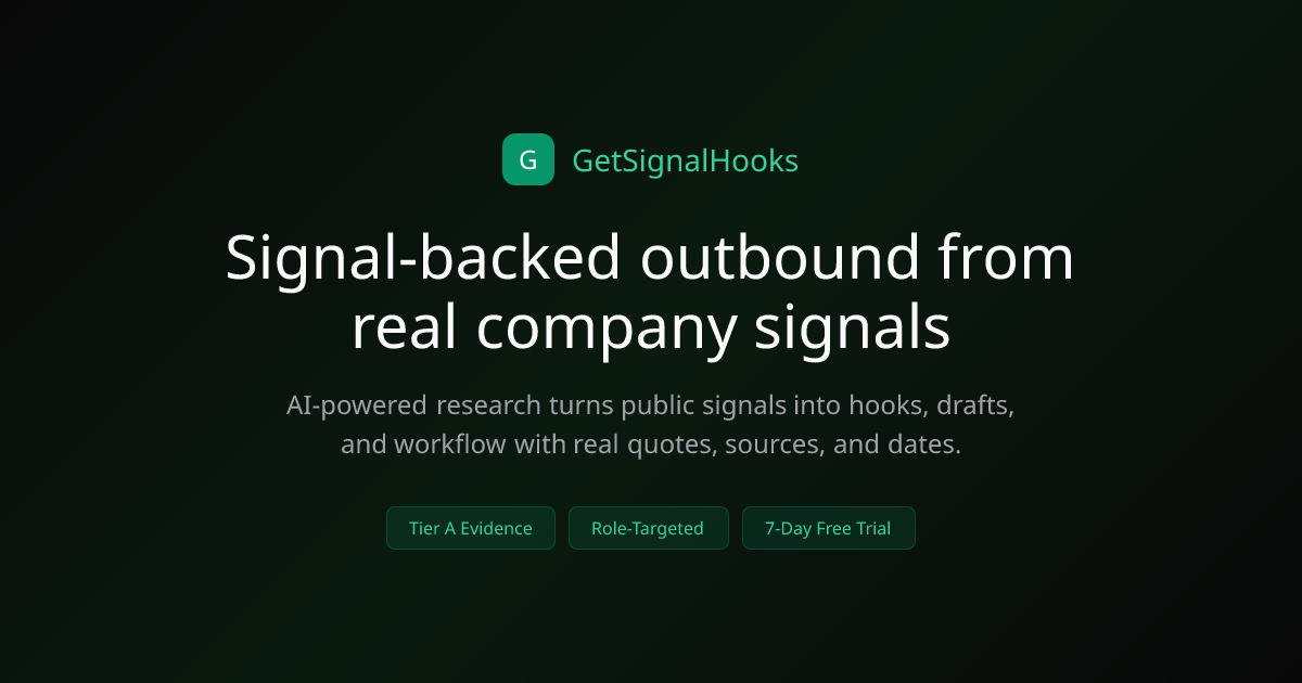 GetSignalHooks — The revenue agent that works your territory